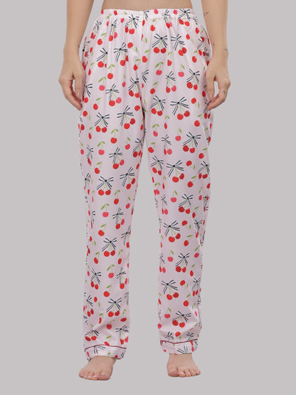 Berry Cozy Button Down Pj Set - Cotton Rayon Pj Set with Notched Collar