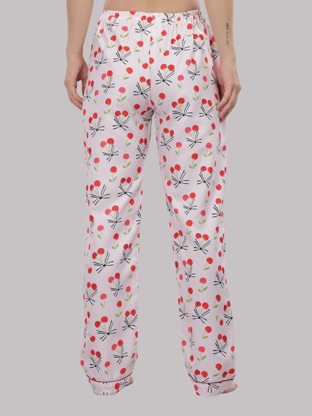 Berry Cozy Button Down Pj Set - Cotton Rayon Pj Set with Notched Collar