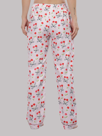 Berry Cozy Button Down Pj Set - Cotton Rayon Pj Set with Notched Collar