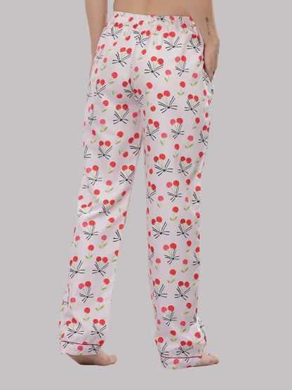 Berry Cozy T-shirt Pj Set - Oversized Tshirt with Pj Combo