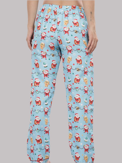 Secret Santa Button Down Pj Set - Cotton Rayon Pj Set with Notched Collar