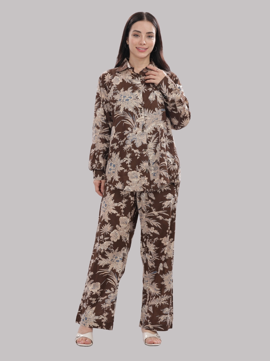 Cocoa Garden Co-ord Set- 3 Piece Co-ord Set in Pure Cotton