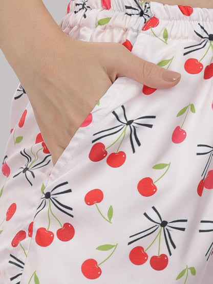 Berry Cozy T-shirt Pj Set - Oversized Tshirt with Pj Combo