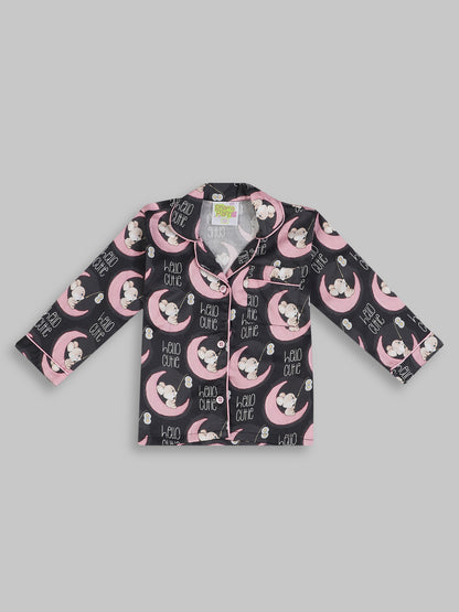 Hello Cutie kids Button Down Pj Set - Pure Cotton Pj Set with Notched Collar