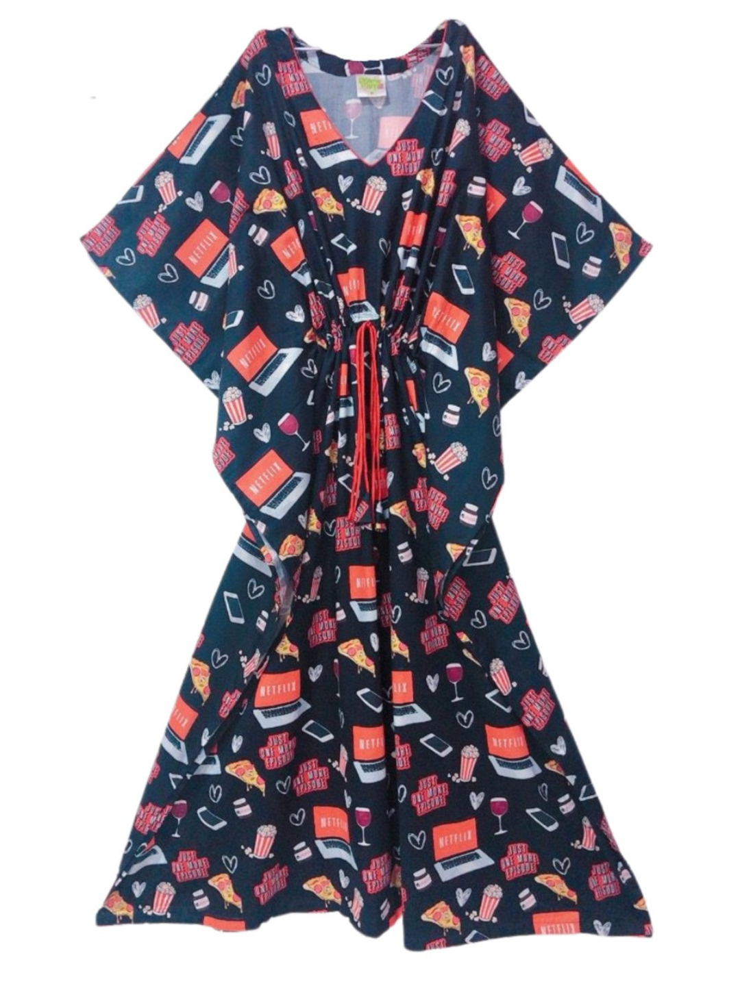 Netflix & Chill Maternity Kaftan Gown -Pure Cotton Kaftan Gown With Single Invisible Zip for Feeding