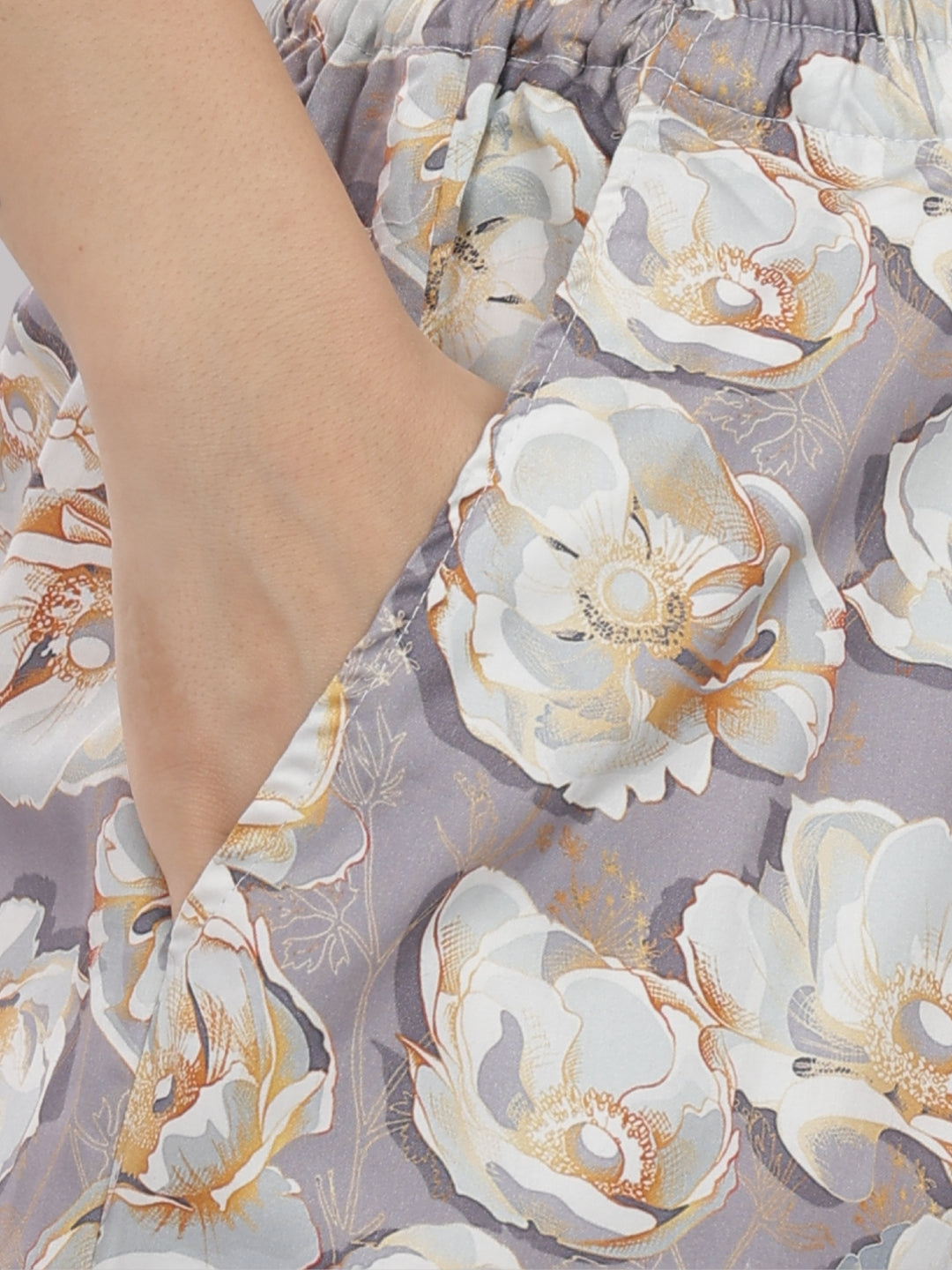 Grey Gardenia Button Down Pj Set - Pure Cotton Pj Set with Notched Collar