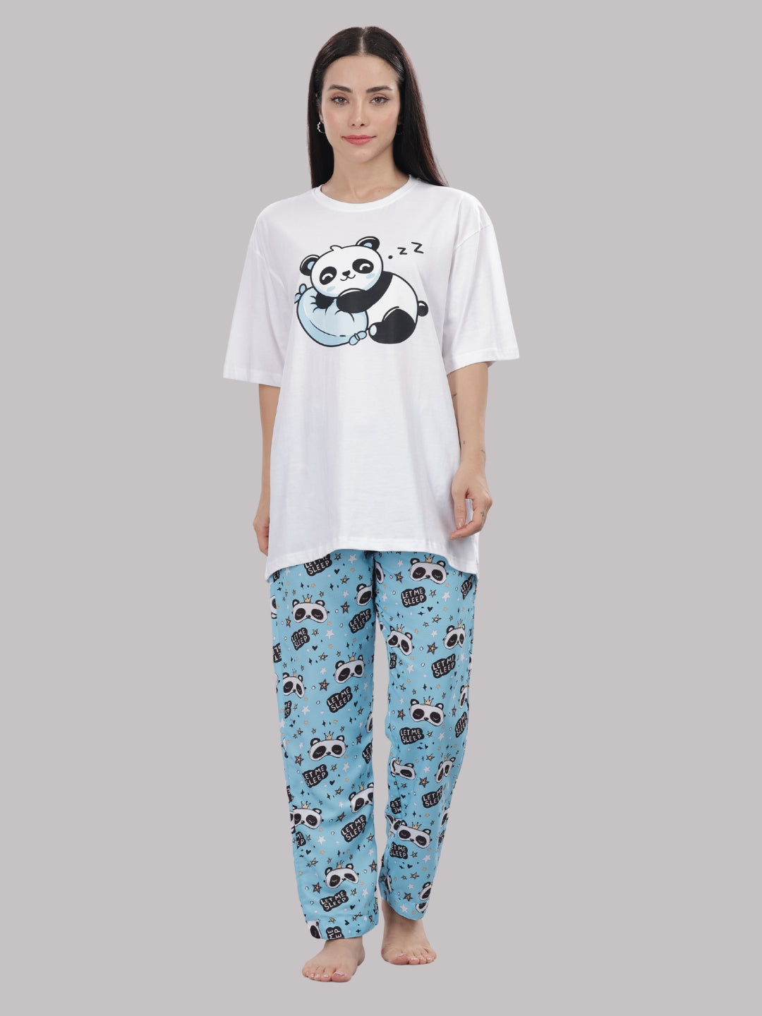 Let me Sleep T-shirt Pj Set - Oversized Tshirt with Pj Combo