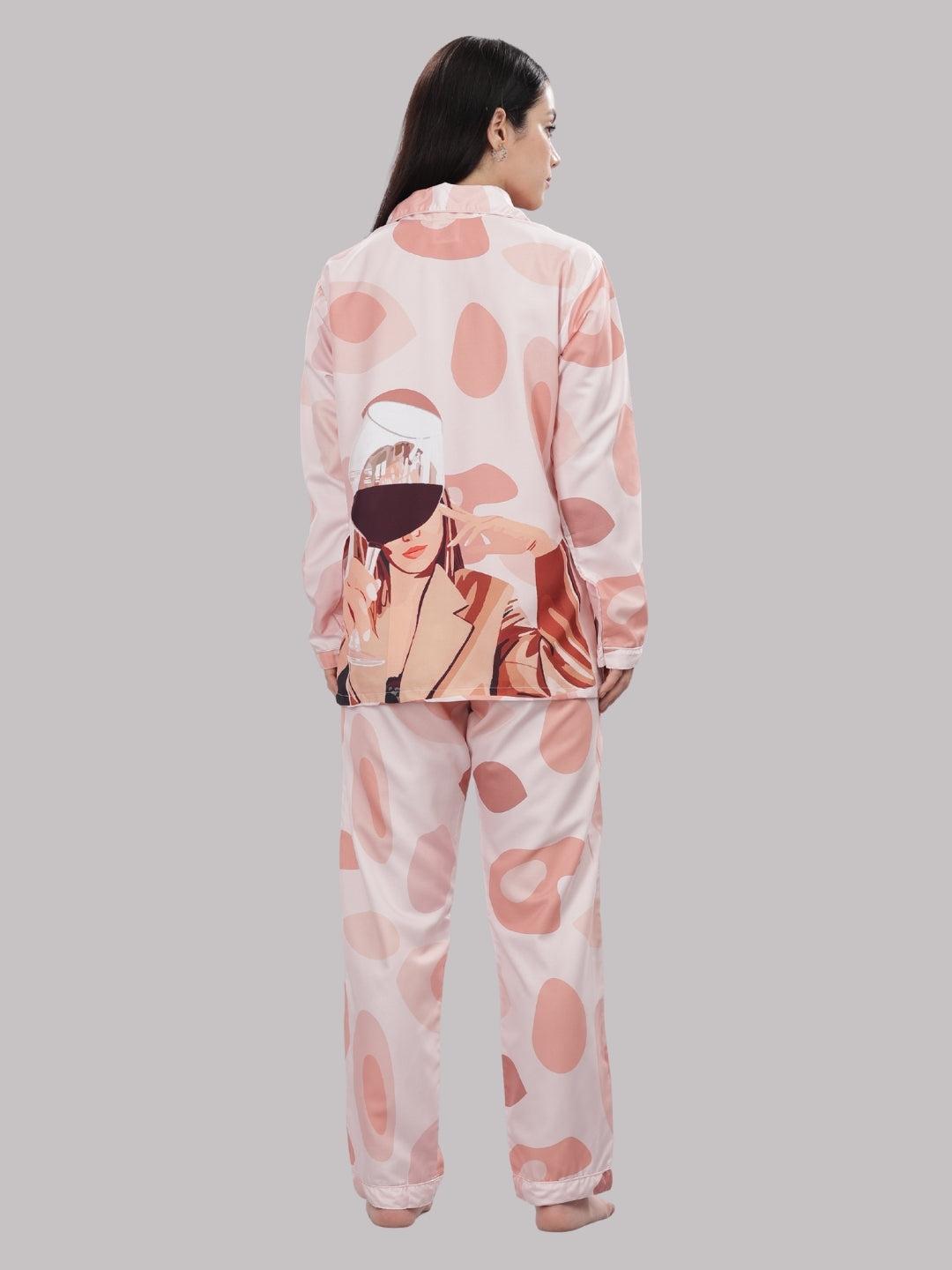 Wine Not Button Down Pj Set - Cotton Rayon Pj Set with Notched Collar
