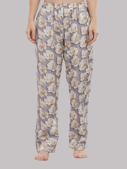 Grey Gardenia Kaftan Pj Set - Pure Cotton Pj Set in Kaftan Style