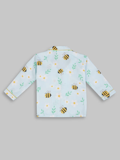 Busy Bee Kids Pj Set - Cotton Rayon Pj Set with Notched Collar