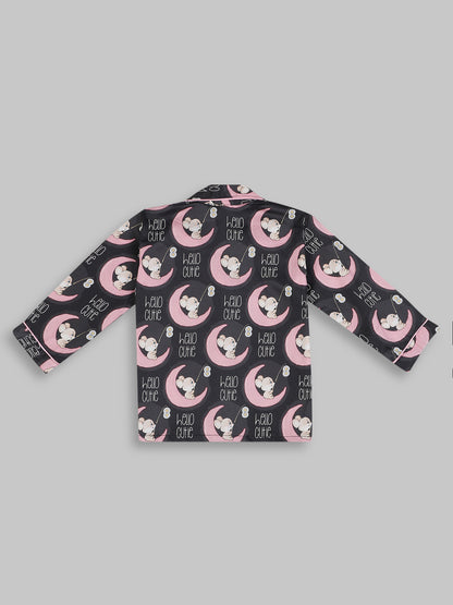 Hello Cutie kids Button Down Pj Set - Pure Cotton Pj Set with Notched Collar