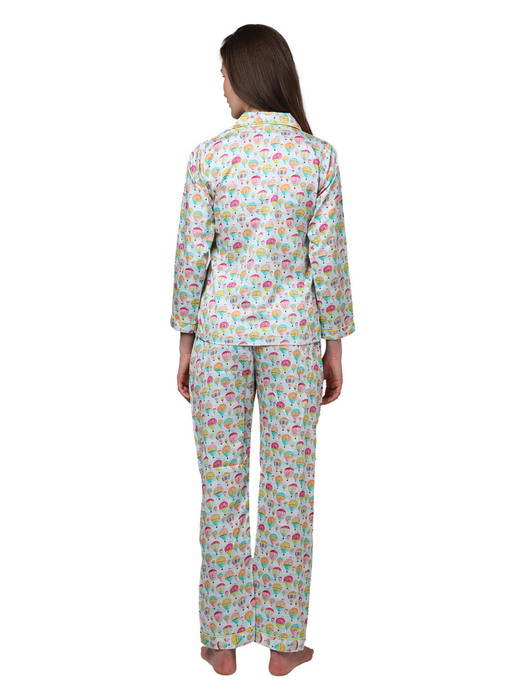 Parachutes Button Down Pj Set - Pure Cotton Pj Set with Notched Collar