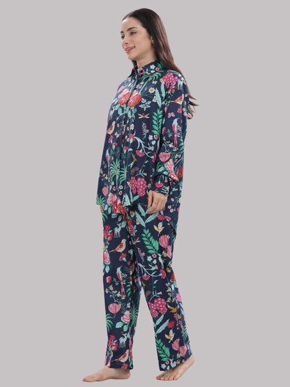 Twilight Bloom Co-ord Set- 3 Piece Co-ord Set in Pure Cotton