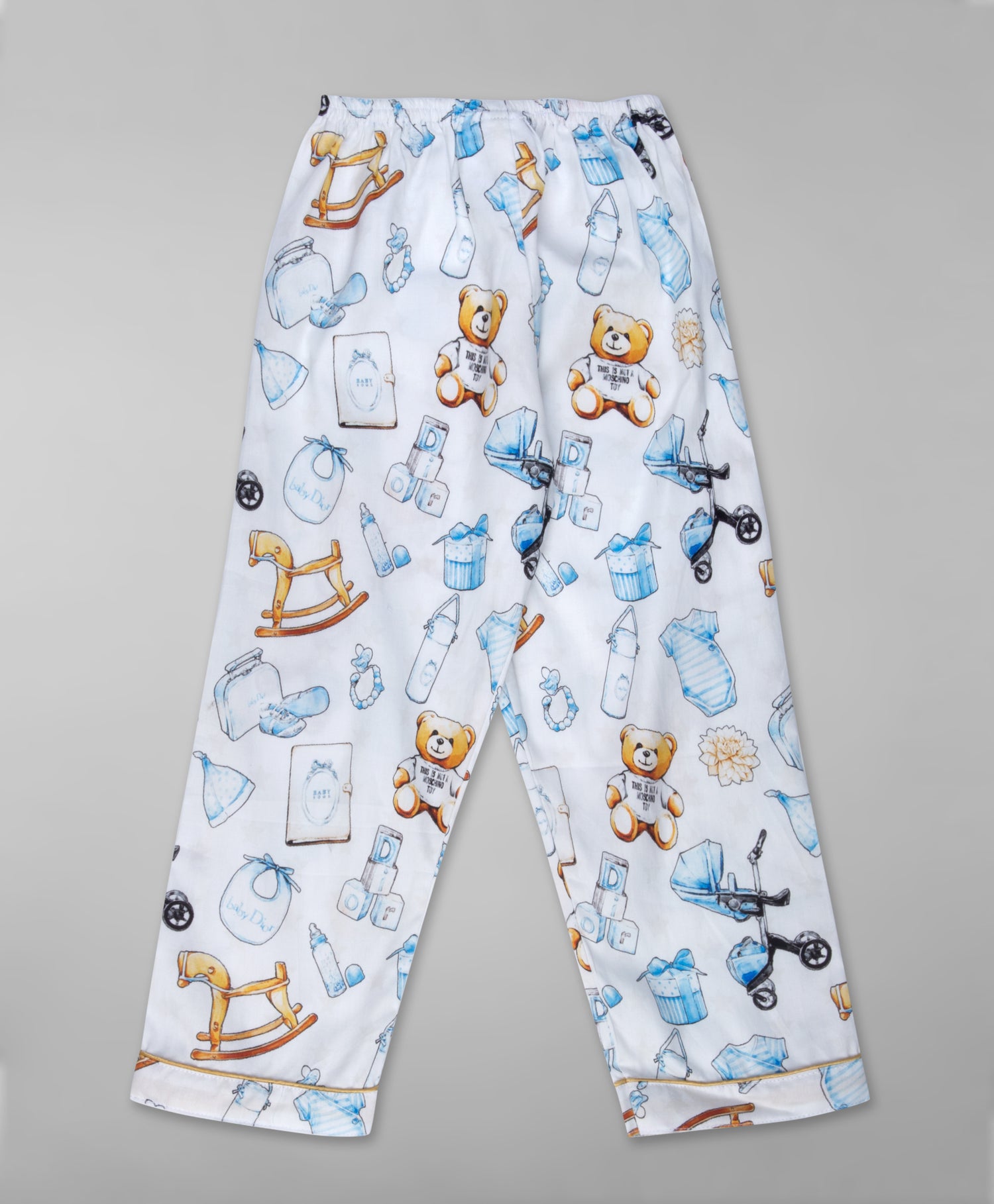 Baby Dior Button Down Kids Pj Set - Pure Cotton Pj Set with Notched Collar