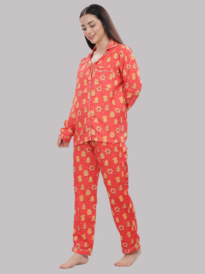 Cookie Wonderland Button Down Pj Set - Cotton Rayon Pj Set with Notched Collar