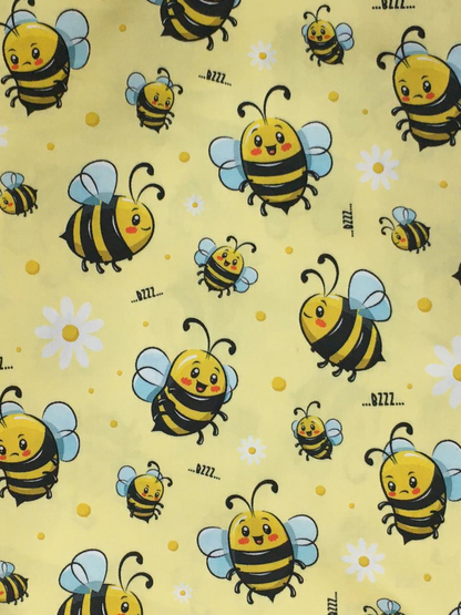 Bumblebee Maternity Gown - Pure Cotton Round Neck Gown with 2 Invisible Zips for Feeding