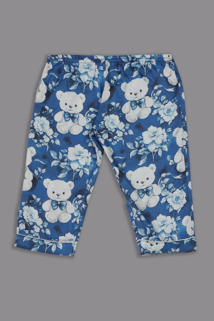 Beary Cute Kids Button Down Pj Set - Pure Cotton Pj Set with Notched Collar
