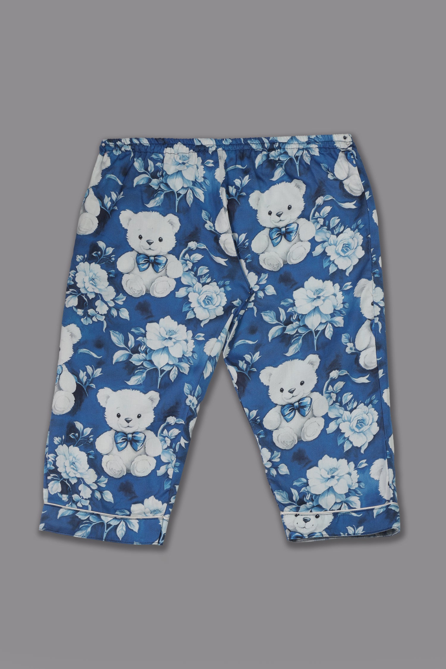 Beary Cute Kids Button Down Pj Set - Pure Cotton Pj Set with Notched Collar