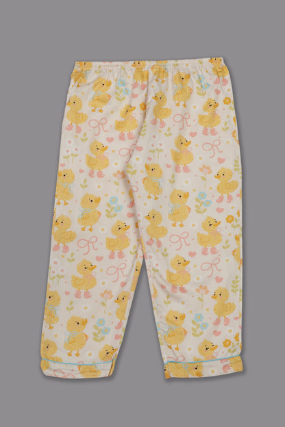 Sunny Duckling Kids Button Down Pj Set - Pure Cotton Pj Set with Notched Collar