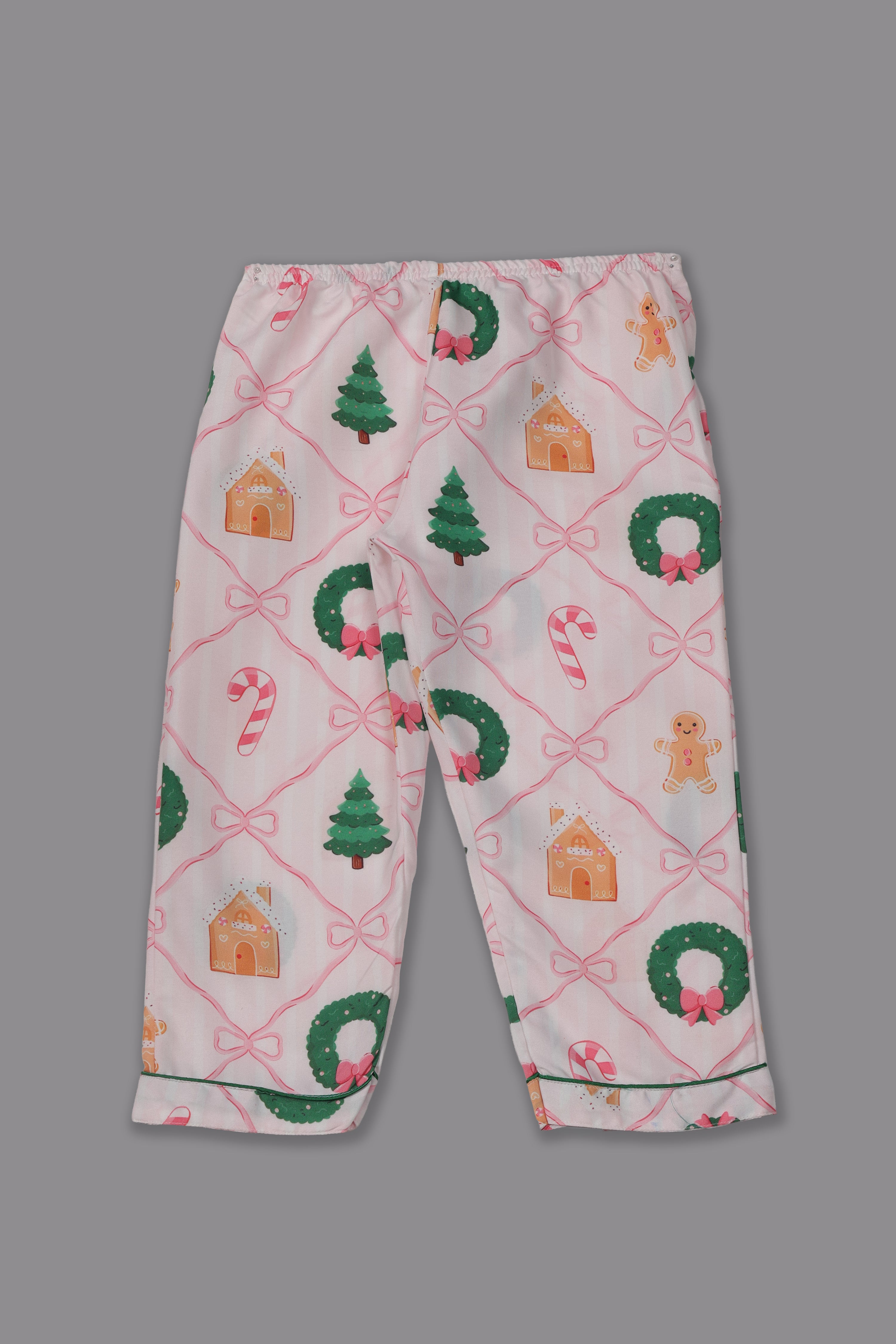 Jolly Ribbons Kids Pj Set - Cotton Rayon Pj Set with Notched Collar