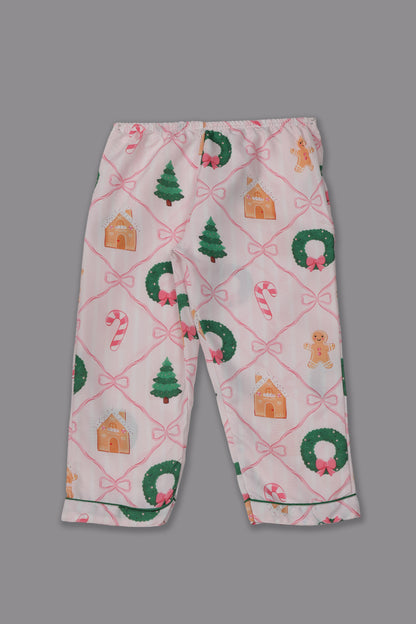 Jolly Ribbons Kids Pj Set - Cotton Rayon Pj Set with Notched Collar