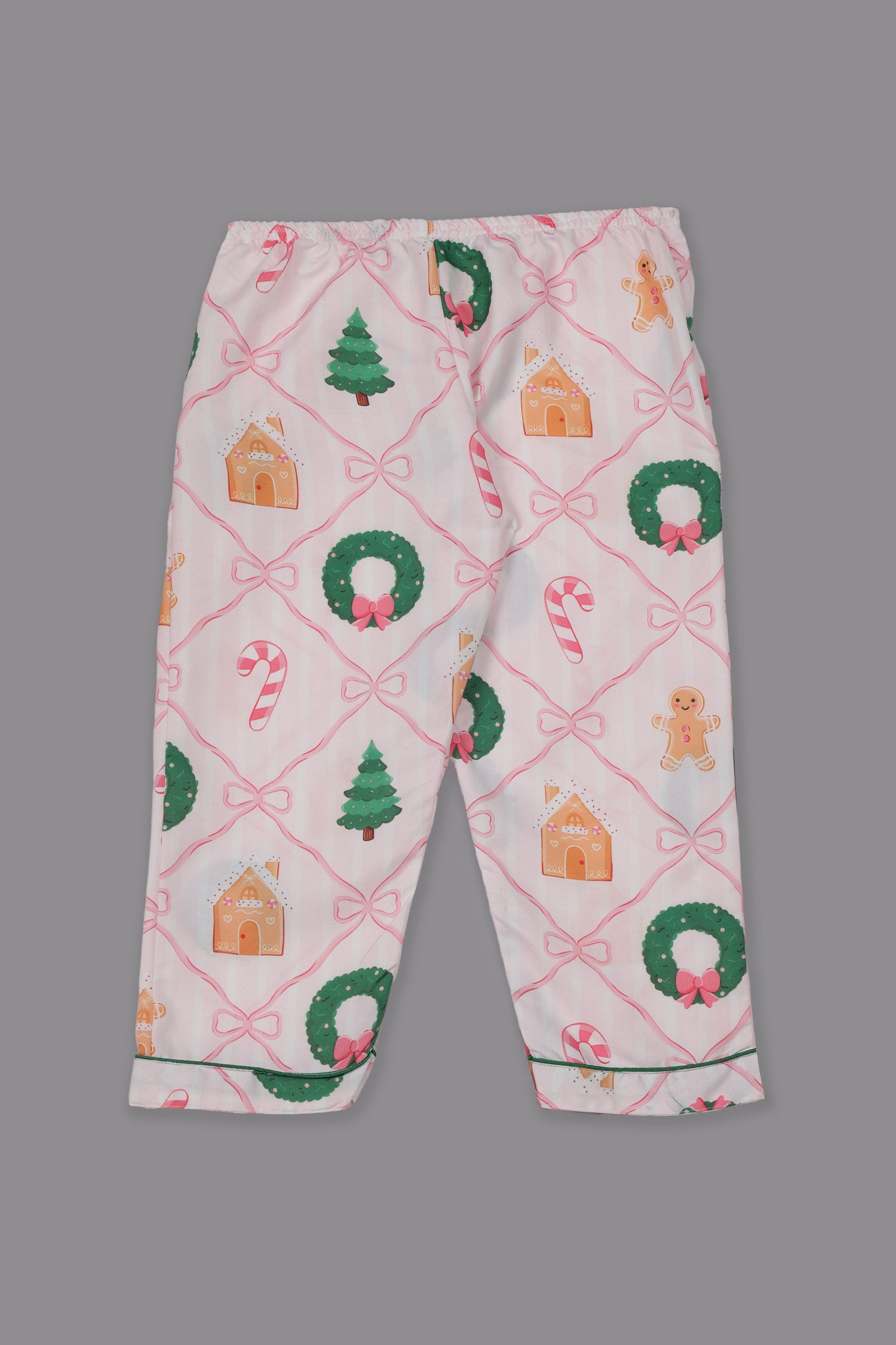 Jolly Ribbons Kids Pj Set - Cotton Rayon Pj Set with Notched Collar