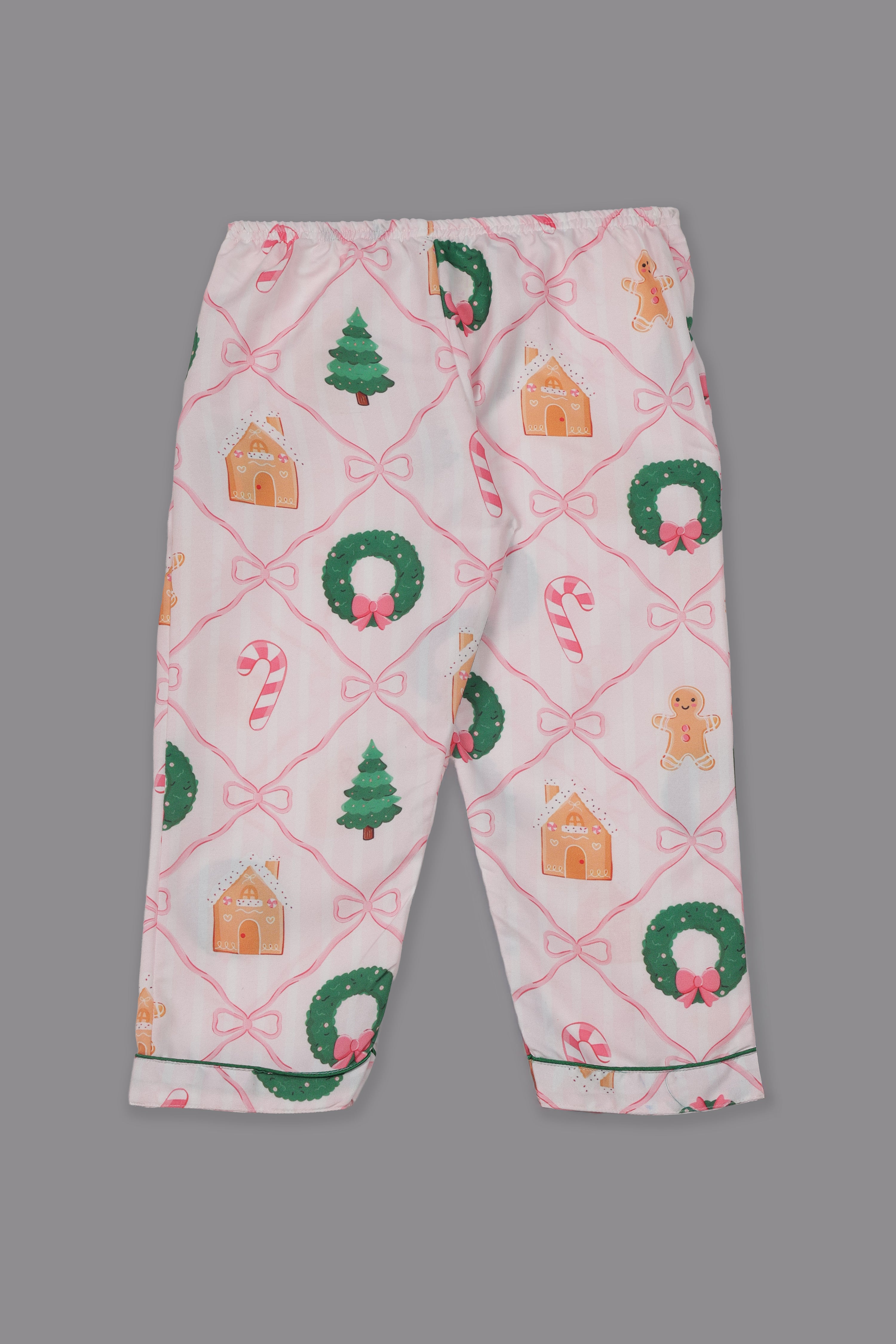 Jolly Ribbons Kids Pj Set - Cotton Rayon Pj Set with Notched Collar
