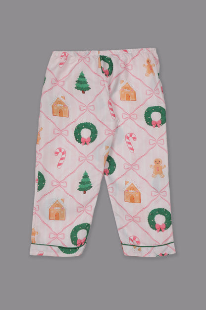 Jolly Ribbons Kids Pj Set - Cotton Rayon Pj Set with Notched Collar