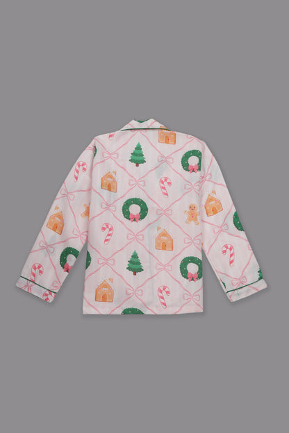 Jolly Ribbons Kids Pj Set - Cotton Rayon Pj Set with Notched Collar