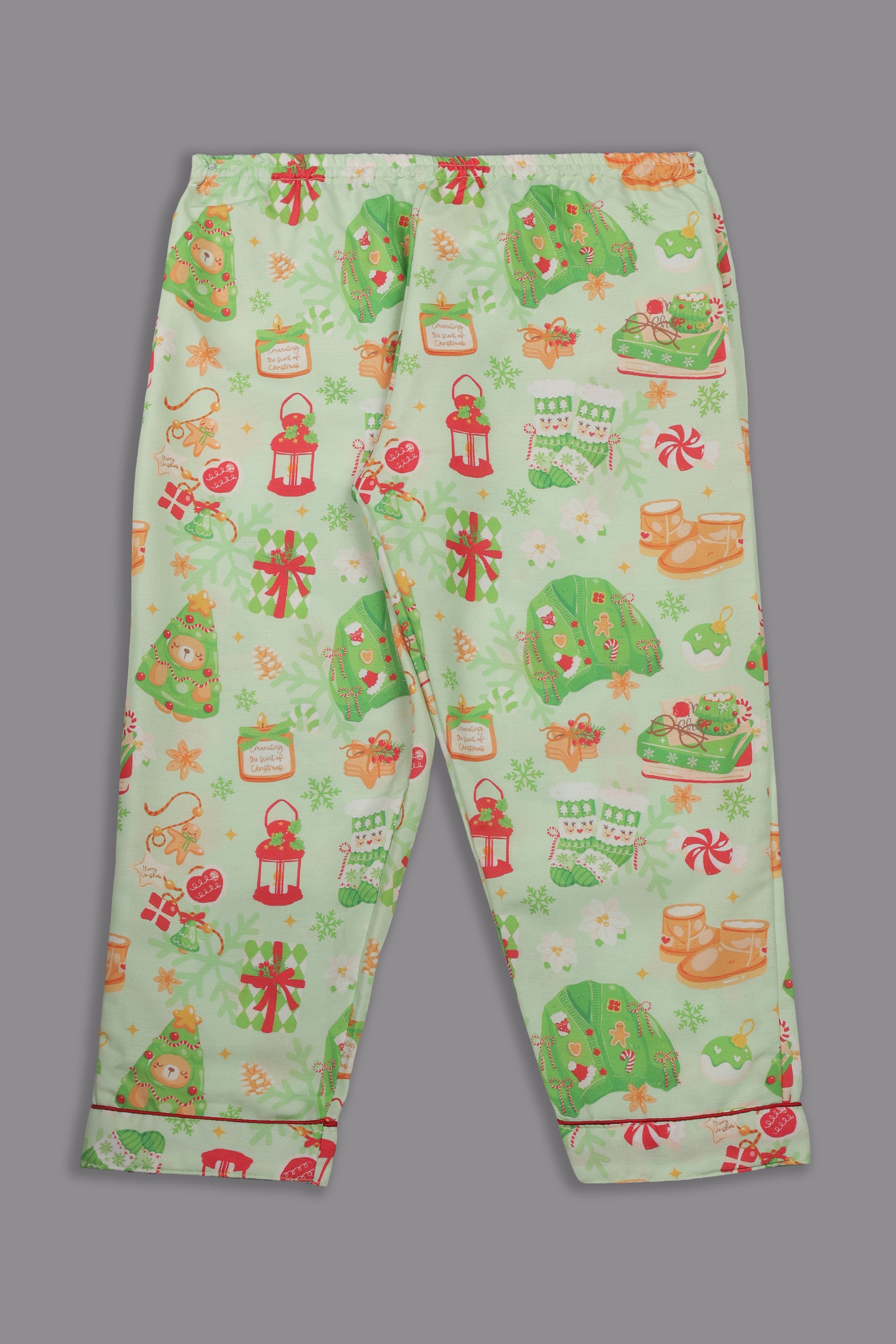 Cozy Christmas Kids Pj Set - Cotton Rayon Pj Set with Notched Collar