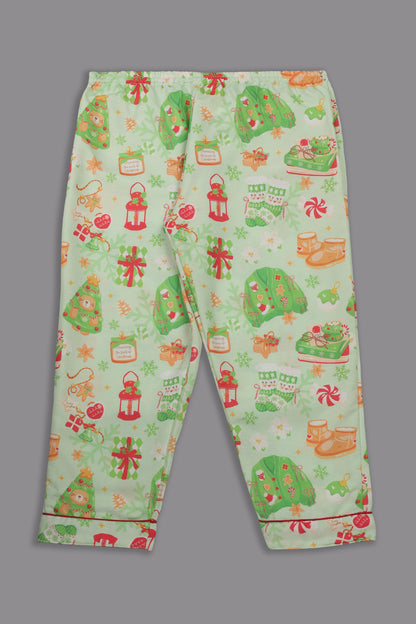 Cozy Christmas Kids Pj Set - Cotton Rayon Pj Set with Notched Collar