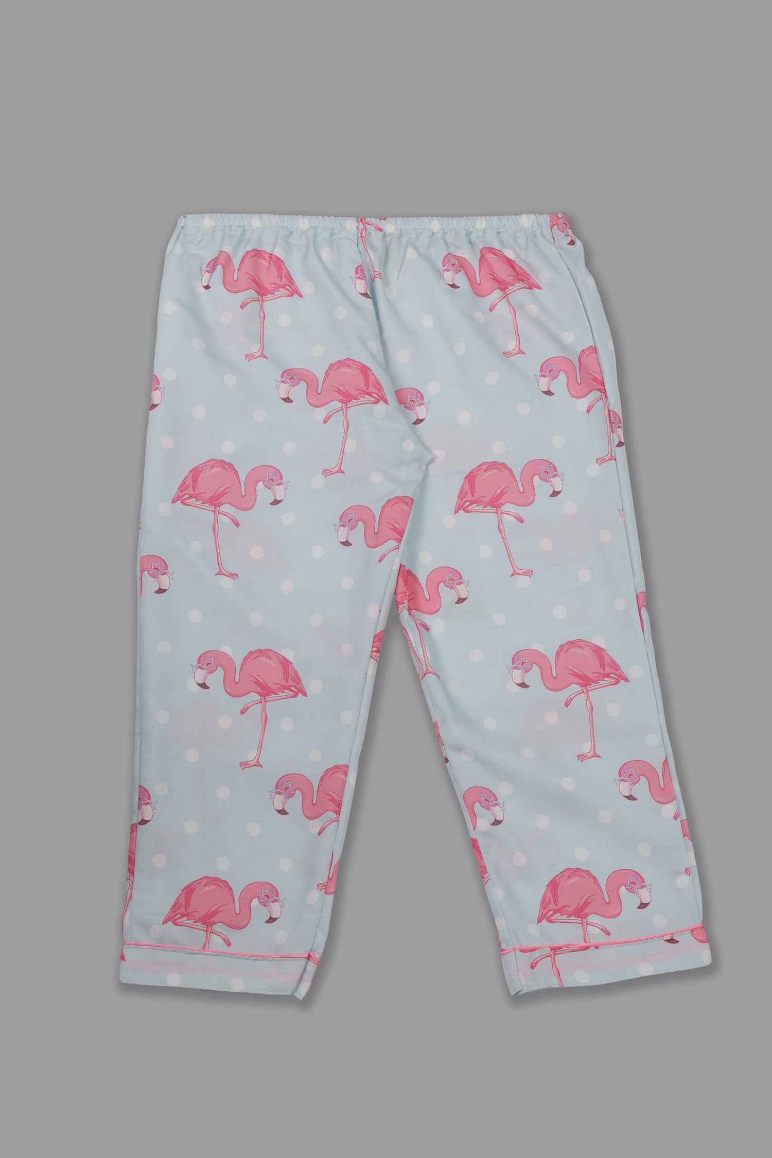 Flamingo &amp; Dots Kids Pj Set - Cotton Rayon Pj Set with Notched Collar