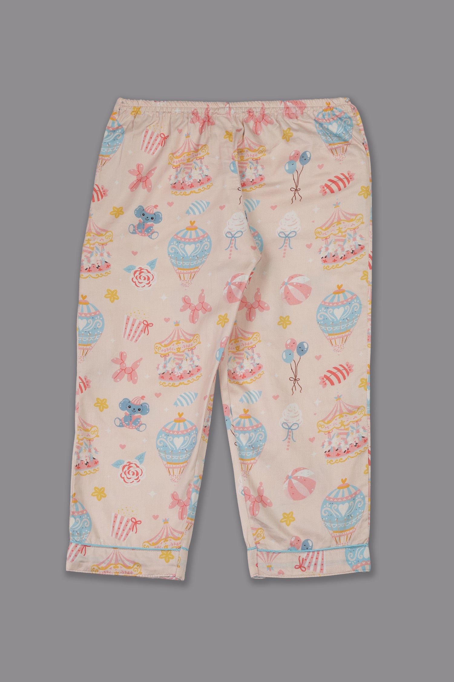 Funfair Kids Button Down Pj Set - Pure Cotton Pj Set with Notched Collar
