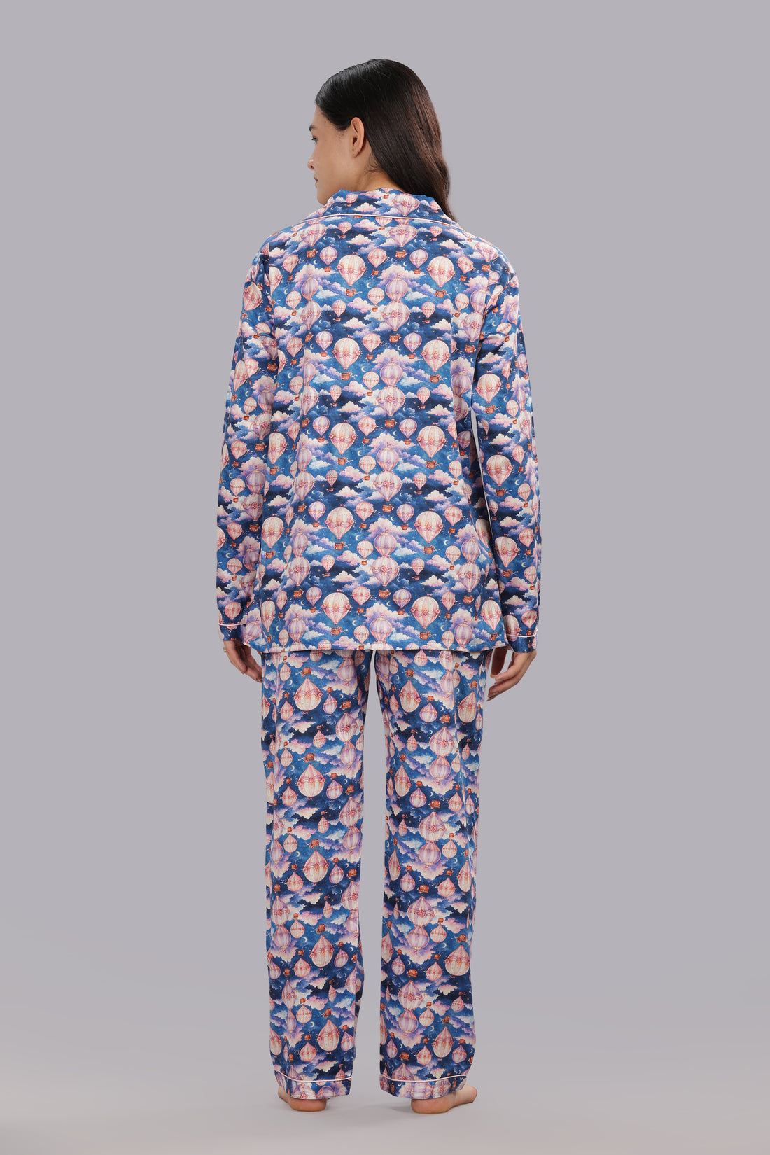 Parachutes Button Down Pj Set - Pure Cotton Pj Set with Notched Collar