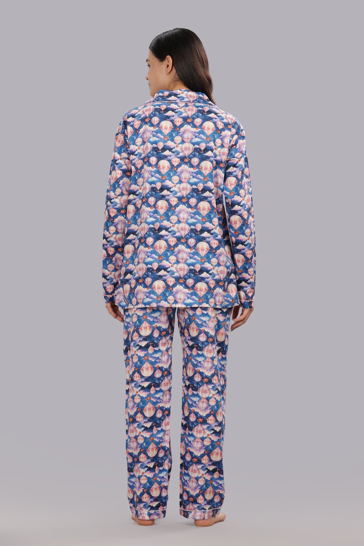Parachutes Button Down Pj Set - Pure Cotton Pj Set with Notched Collar