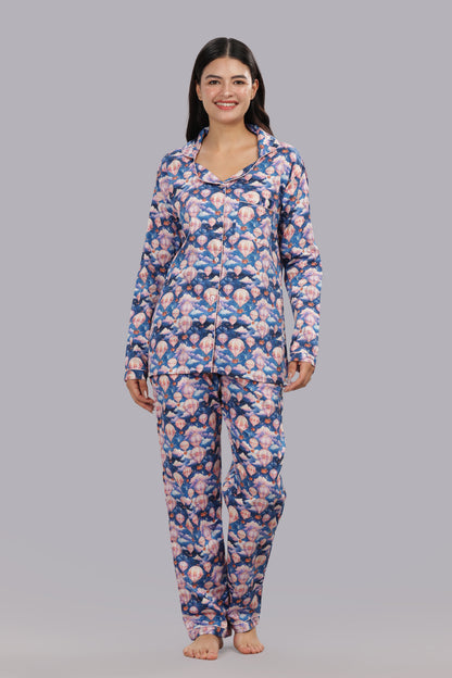 Parachutes Button Down Pj Set - Pure Cotton Pj Set with Notched Collar