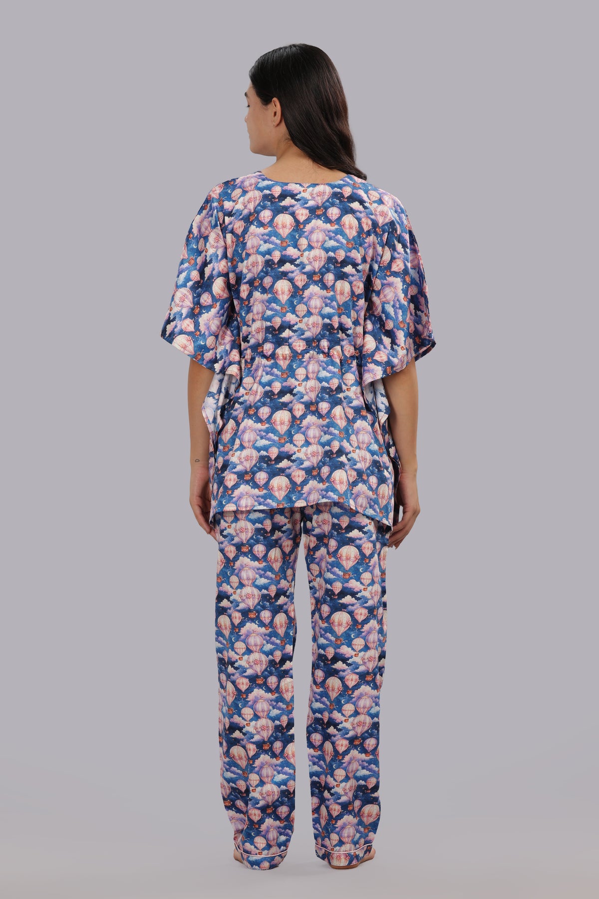 Parachutes Maternity Kaftan Pj Set - Pure Cotton Pj Set in Kaftan Style with Single Invisible Zip for Feeding