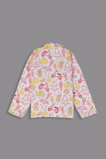 Tropical Joy Kids Pj Set - Cotton Rayon Pj Set with Notched Collar