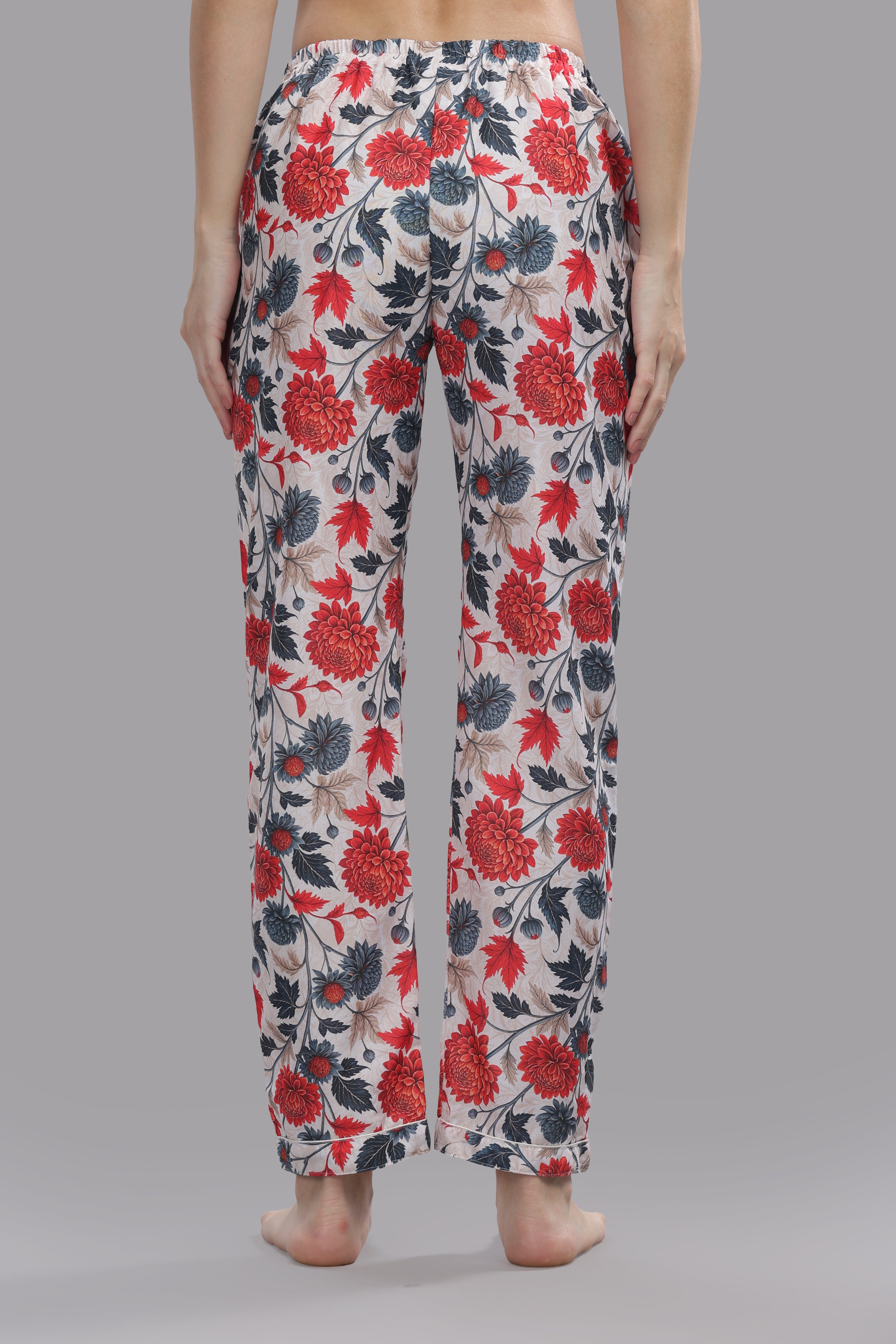 Ruby Petals Kaftan Pj Set - Cotton Rayon Pj Set in Kaftan Style