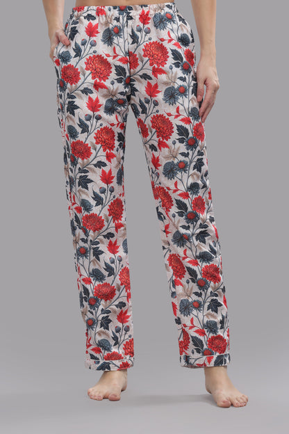Ruby Petals Kaftan Pj Set - Cotton Rayon Pj Set in Kaftan Style