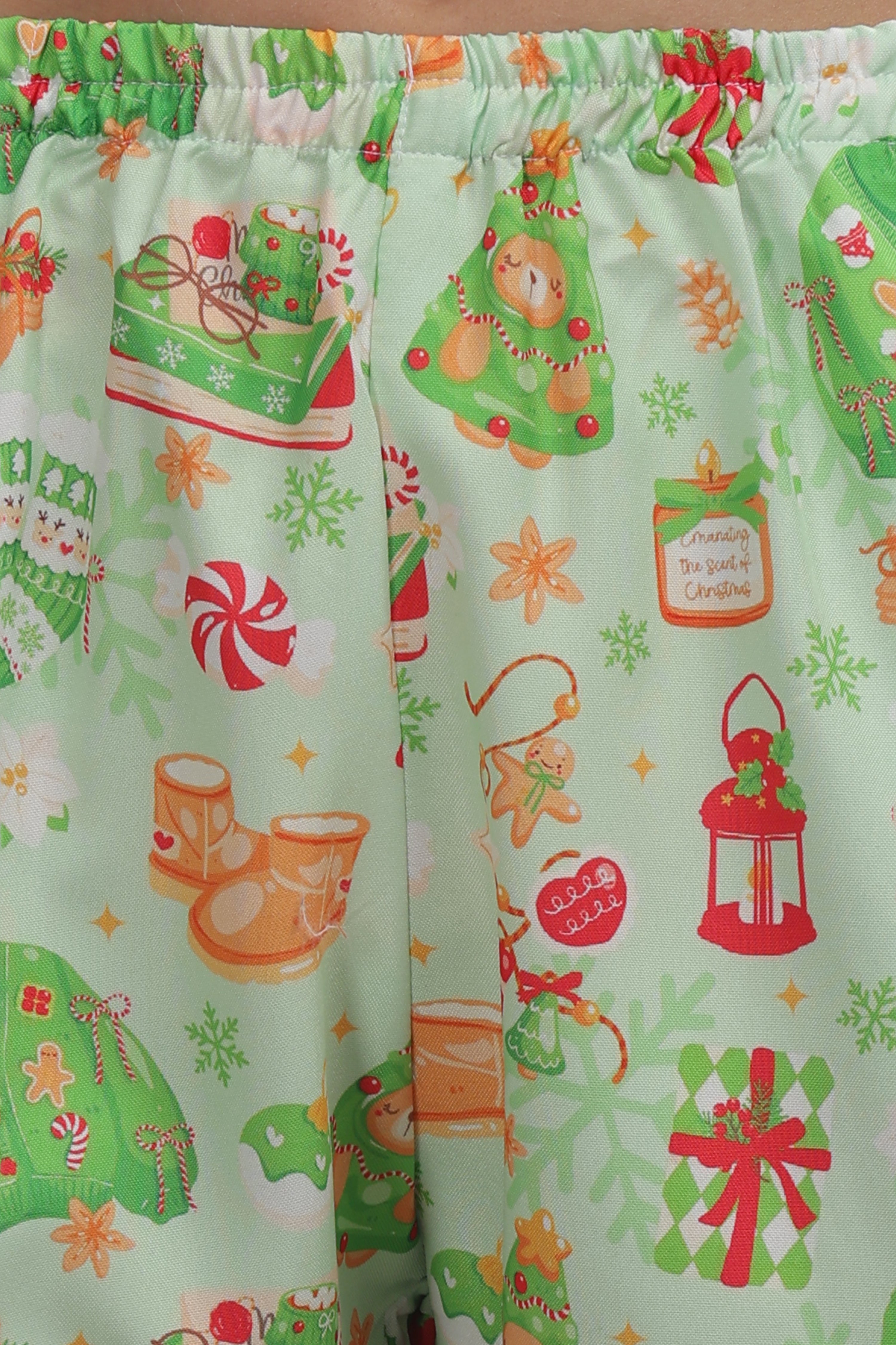 Cozy Christmas Button Down Pj Set - Cotton Rayon Pj Set with Notched Collar