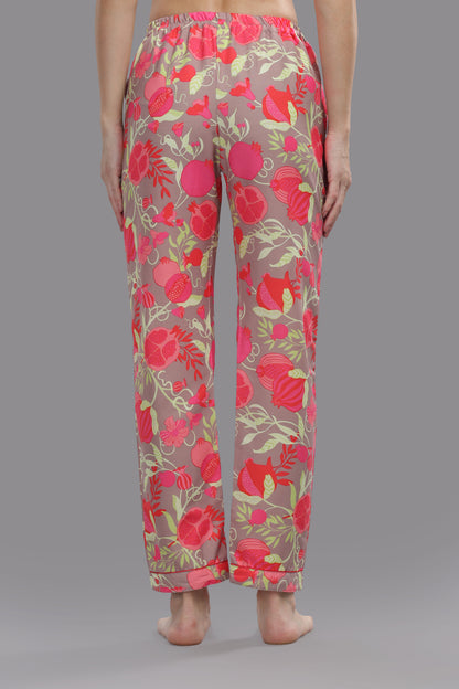 Anaar Button Down Pj Set - Cotton Rayon Pj Set with Notched Collar