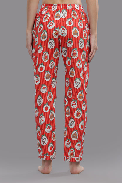 Christmas Carnival Button Down Pj Set - Pure Cotton Pj Set with Notched Collar