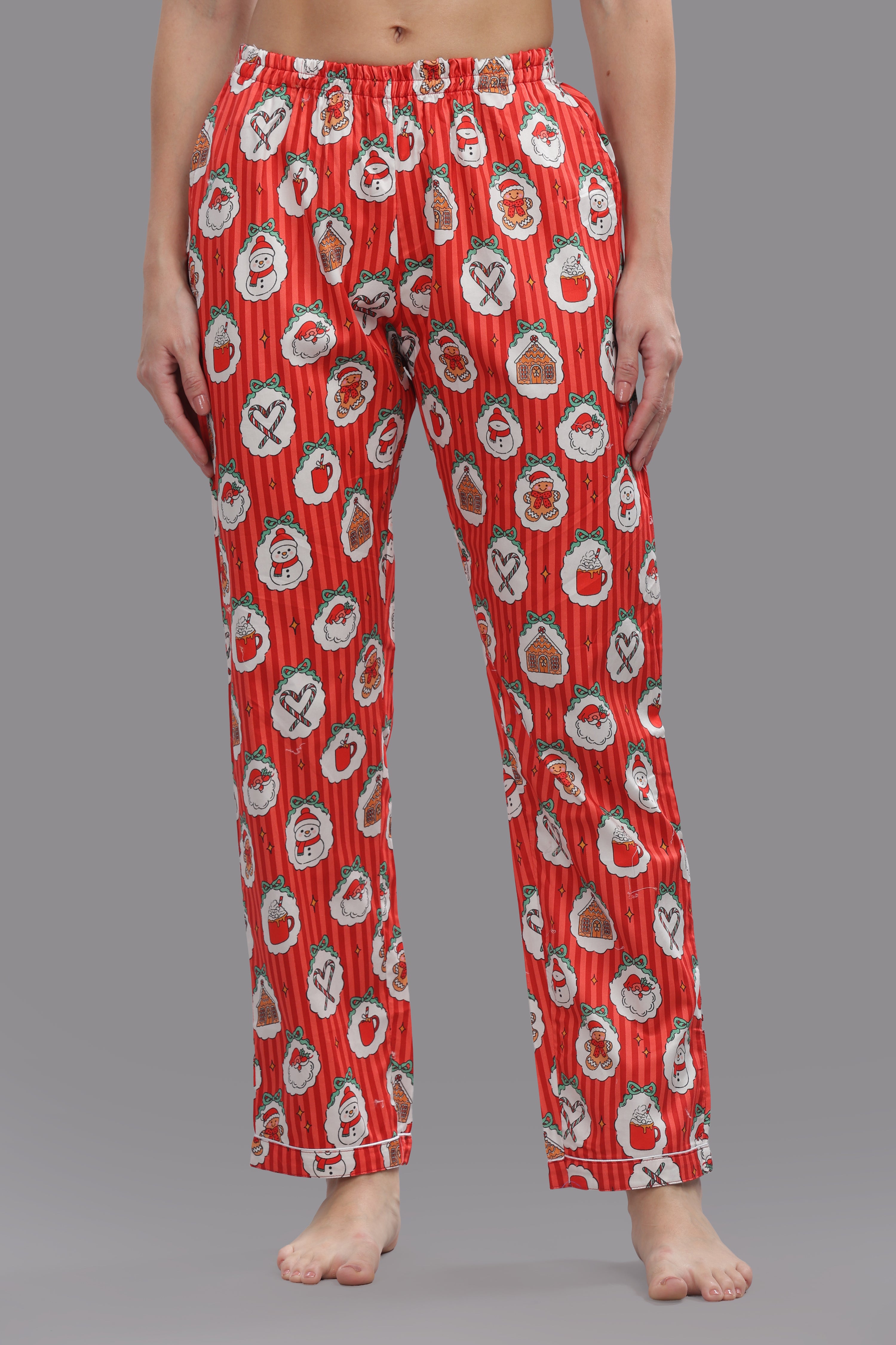 Christmas Carnival Button Down Pj Set - Pure Cotton Pj Set with Notched Collar