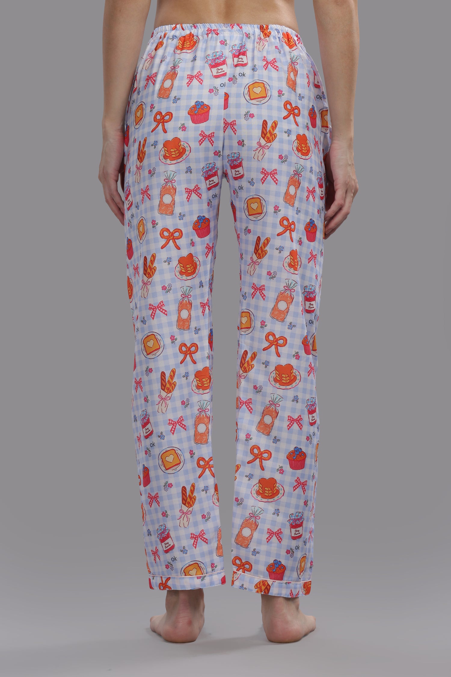 Breakfast Club Button Down Pj Set - Cotton Rayon Pj Set with Notched Collar