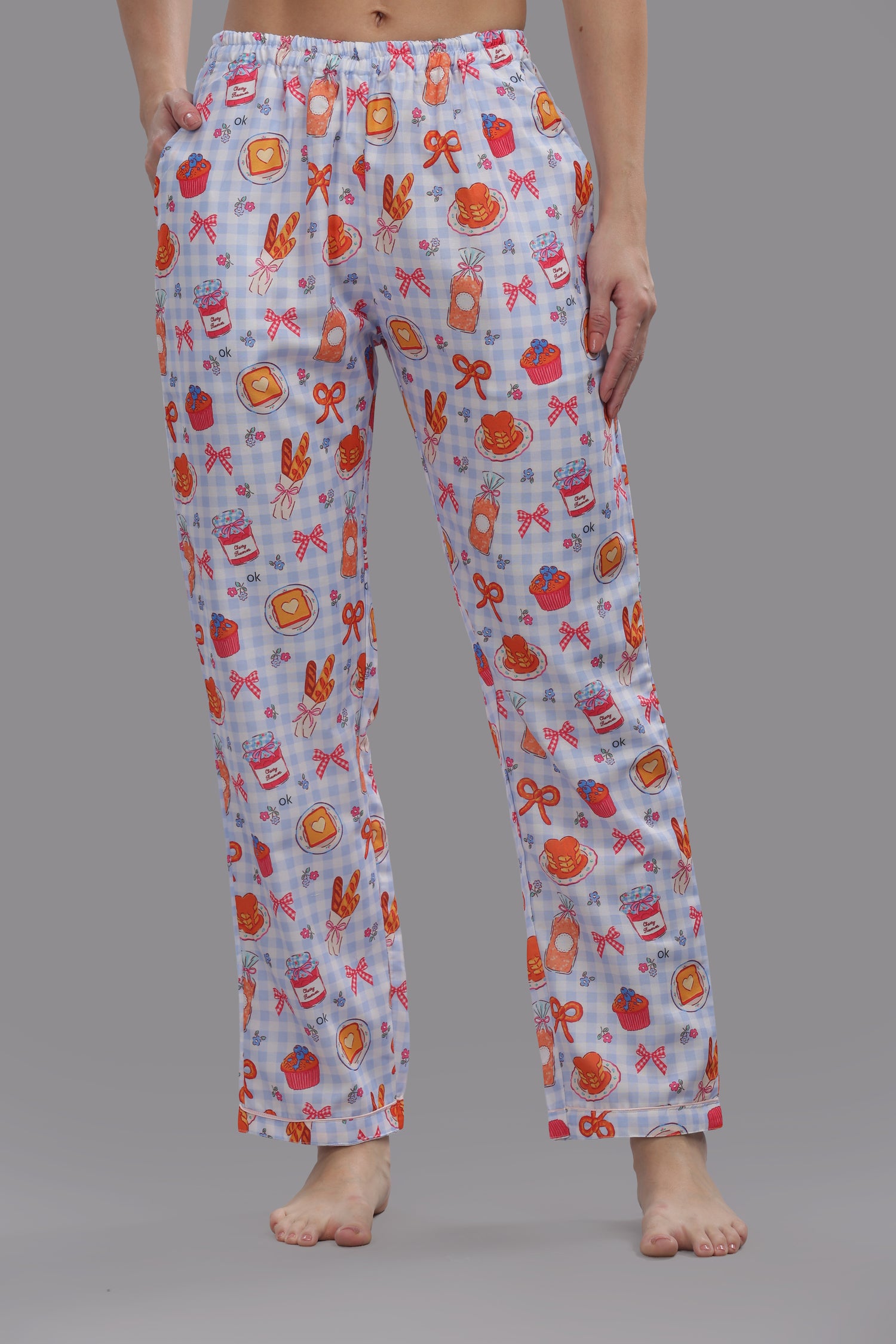 Breakfast Club Button Down Pj Set - Cotton Rayon Pj Set with Notched Collar