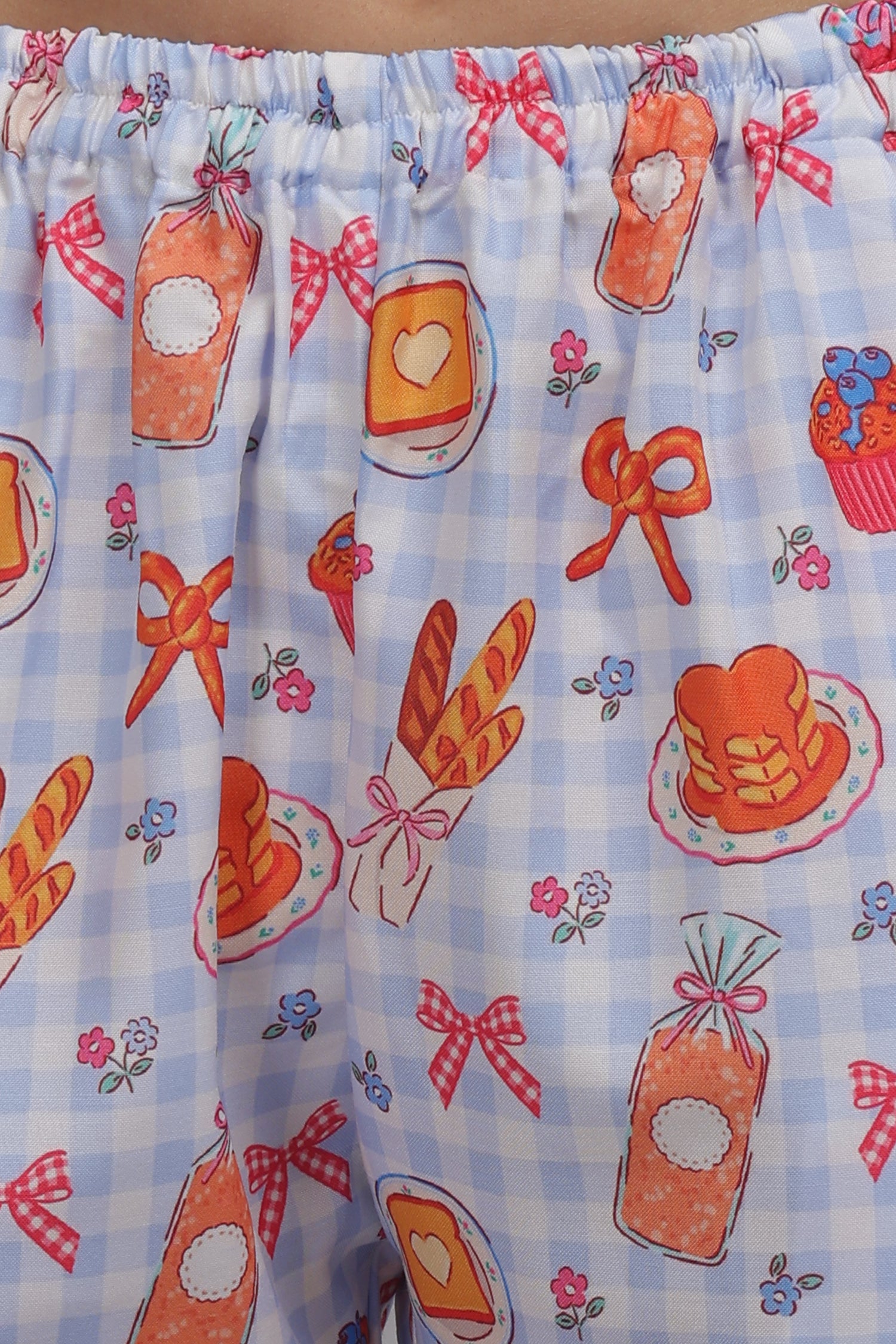 Breakfast Club Button Down Pj Set - Cotton Rayon Pj Set with Notched Collar