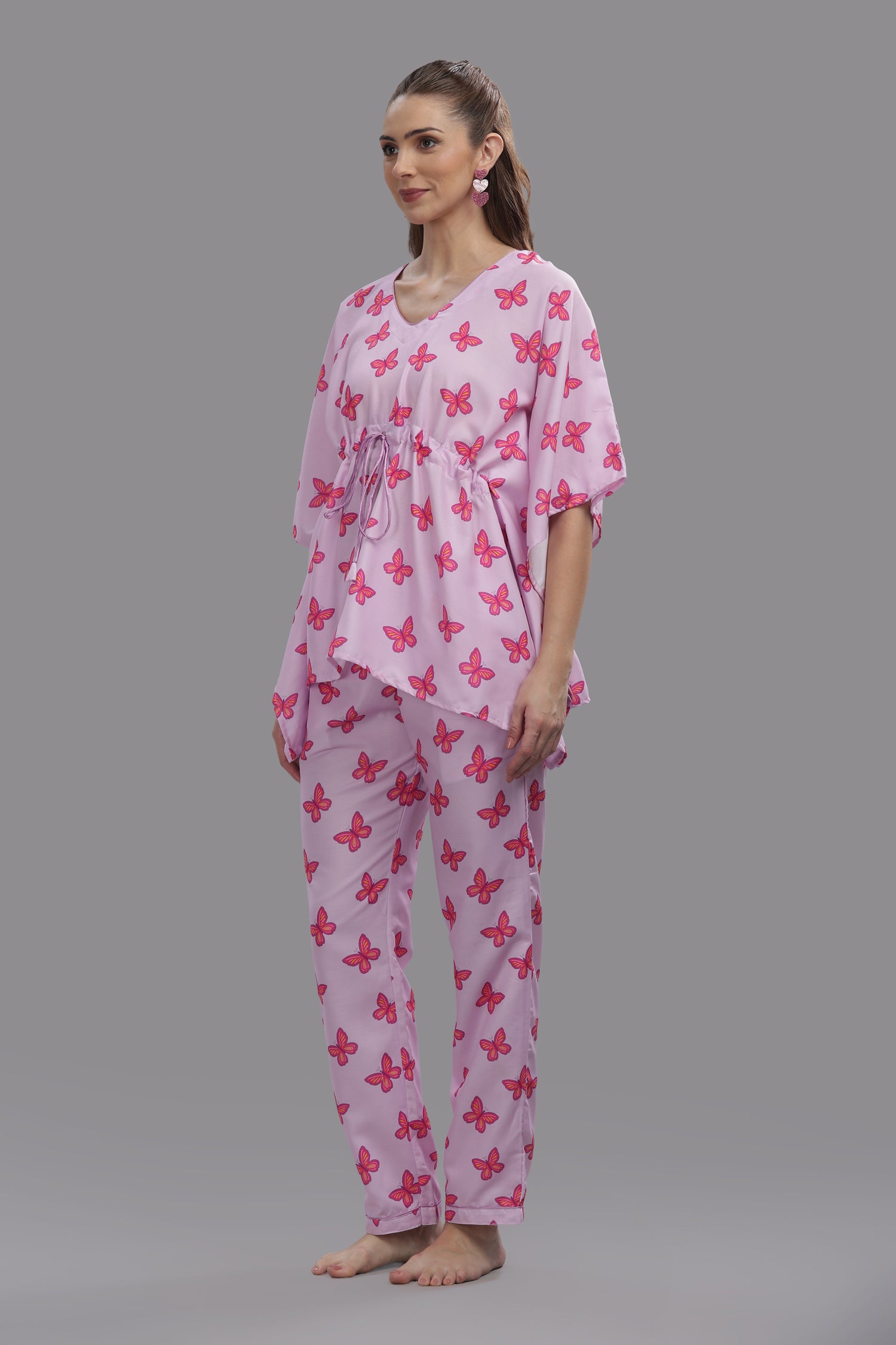 Butterfly Kaftan Pj Set - Cotton Rayon Pj Set in Kaftan Style
