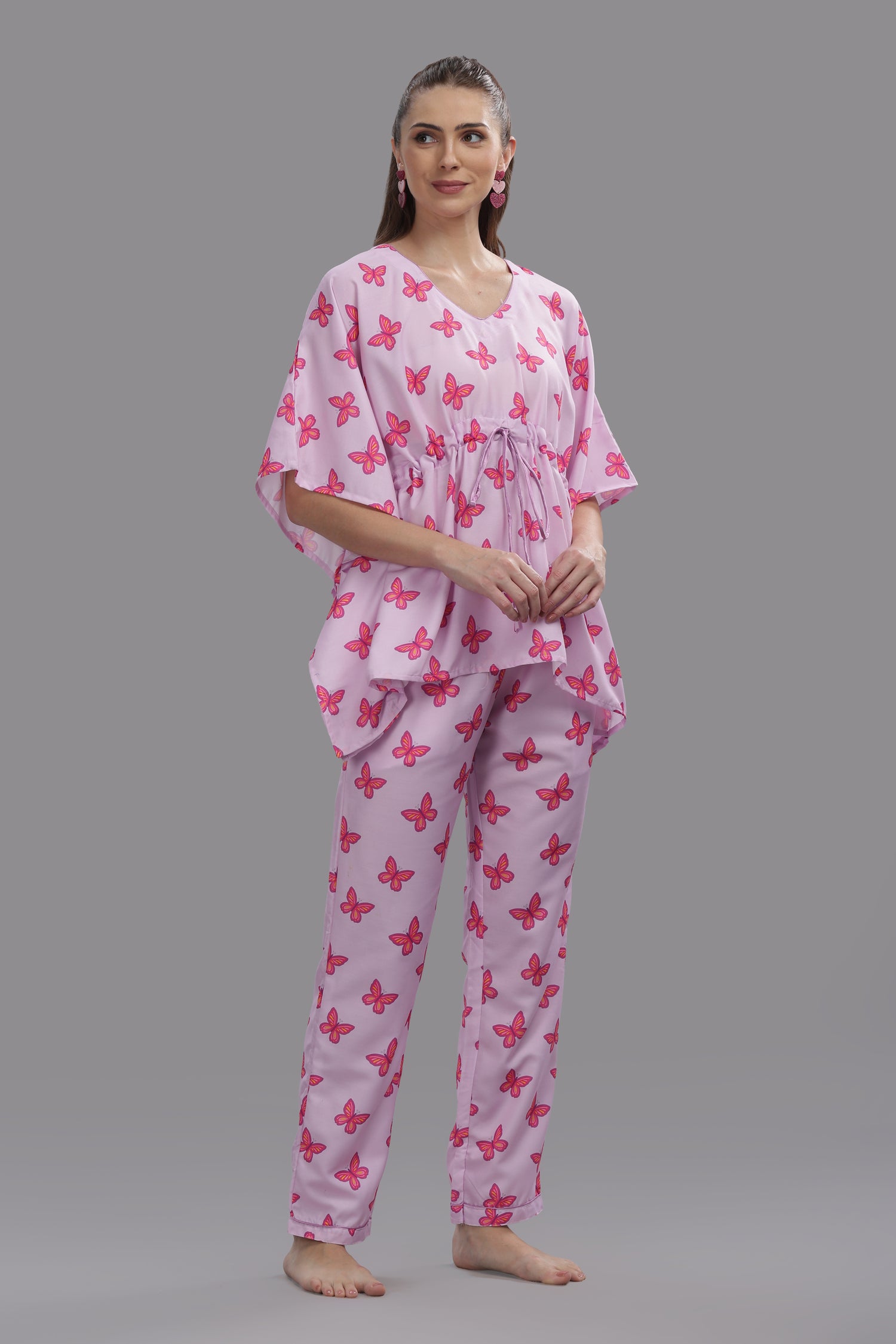 Butterfly Kaftan Pj Set - Cotton Rayon Pj Set in Kaftan Style