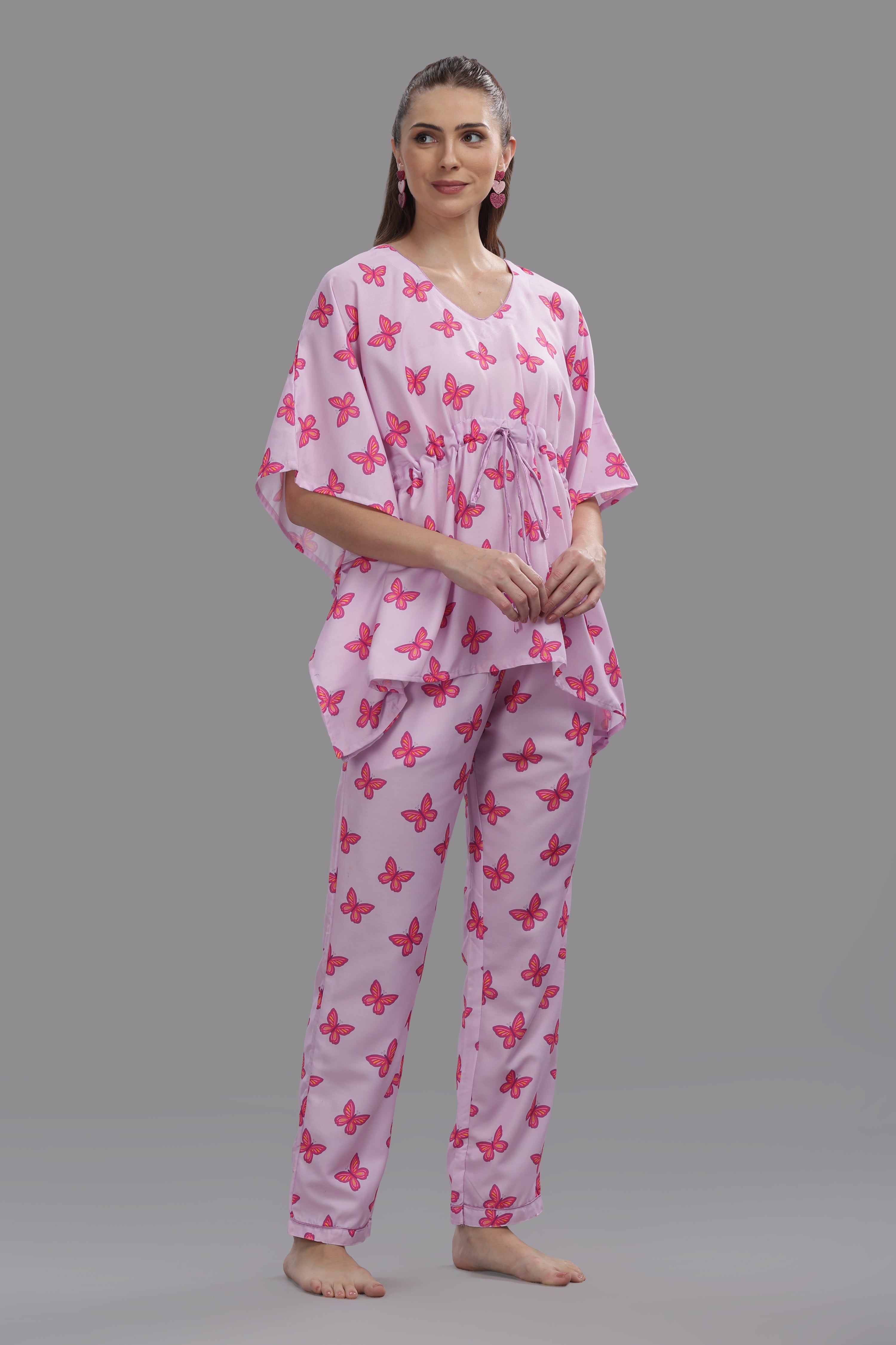 Butterfly Kaftan Pj Set - Cotton Rayon Pj Set in Kaftan Style